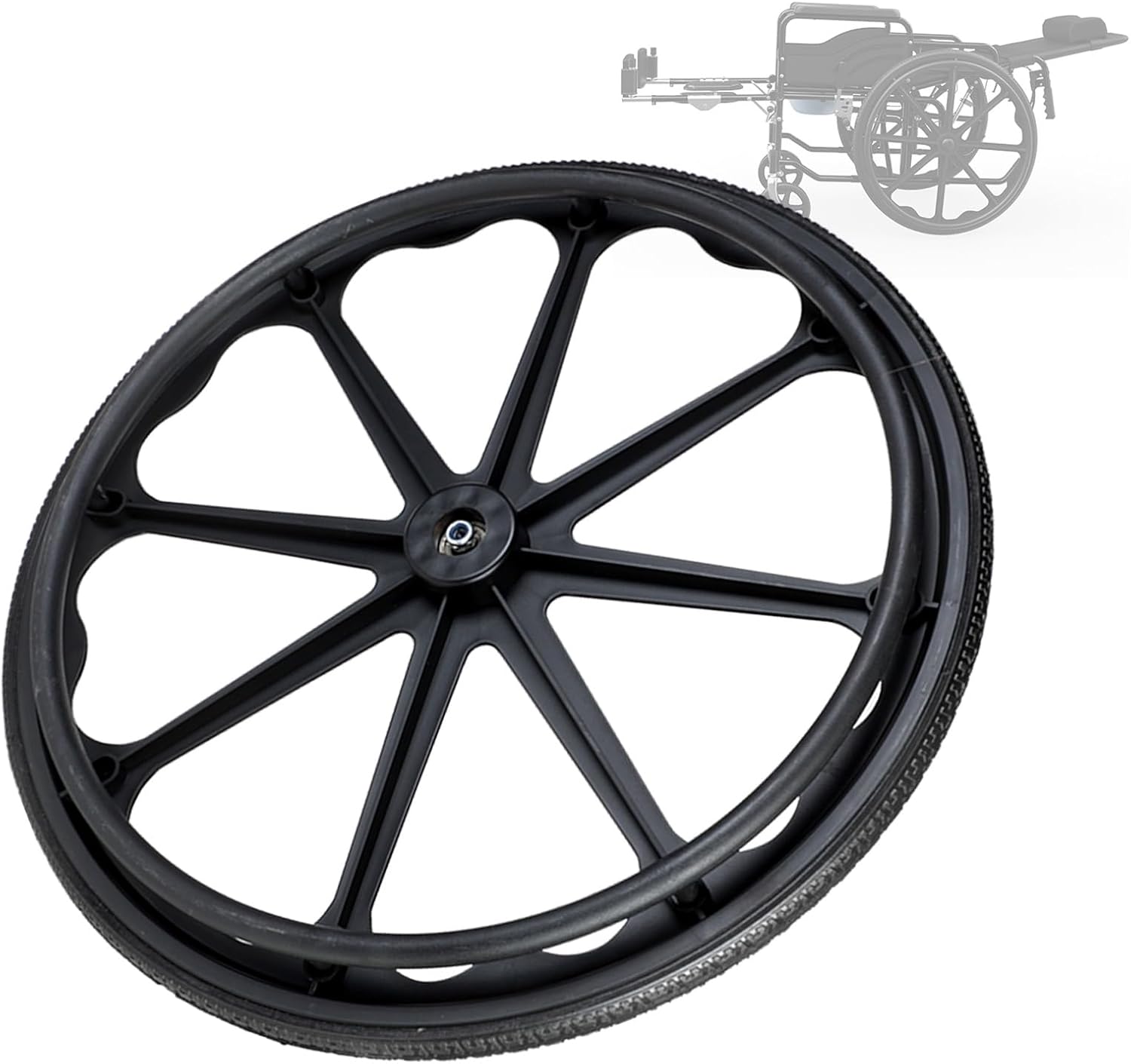 2Pcs 20 Inch Replacement Wheelchair Wheels For Walkers, Wheelchair Wheels Replacement With Bearings, Non-Slip Puncture Proof Polyurethane Solid, Reinforced Nylon Hub, Bearing: 12mm (Color :