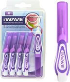 iWave Interdental Brushes Fine Size 1.1 mm Purple Pack of 5 – Interdental Cleaning Brushes for Total Teeth Cleaning Plaque Removal Tool