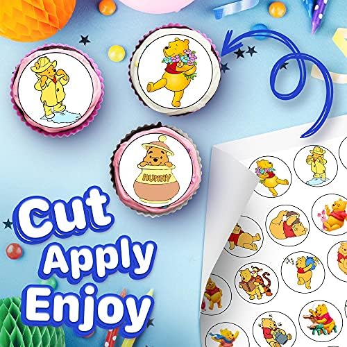 30 x Cupcake Toppers - Honey Bear Inspired Collection of Edible Cake Decorations | Uncut on Icing Sheet