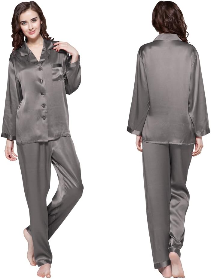 LilySilk Silk Pajamas for Women Pure Full Length Long 22 Momme 100% Mulberry Silk Luxury