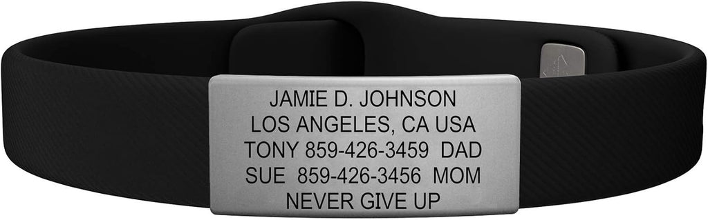 ROAD iD - Official ID Bracelet - The Wrist ID Elite - Silicone Pin-Tuck - for Athletes