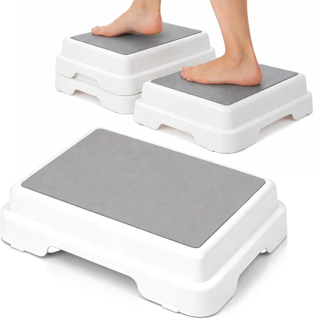 Vive Bath Step Stool (4.5") - Slip Resistant, Stackable, Indoor/Outdoor - Safety Stepping Stool Bathroom Aid for Adults, Handicap, Elderly, Seniors, Bathtub, High Beds, Kitchens - Nonslip