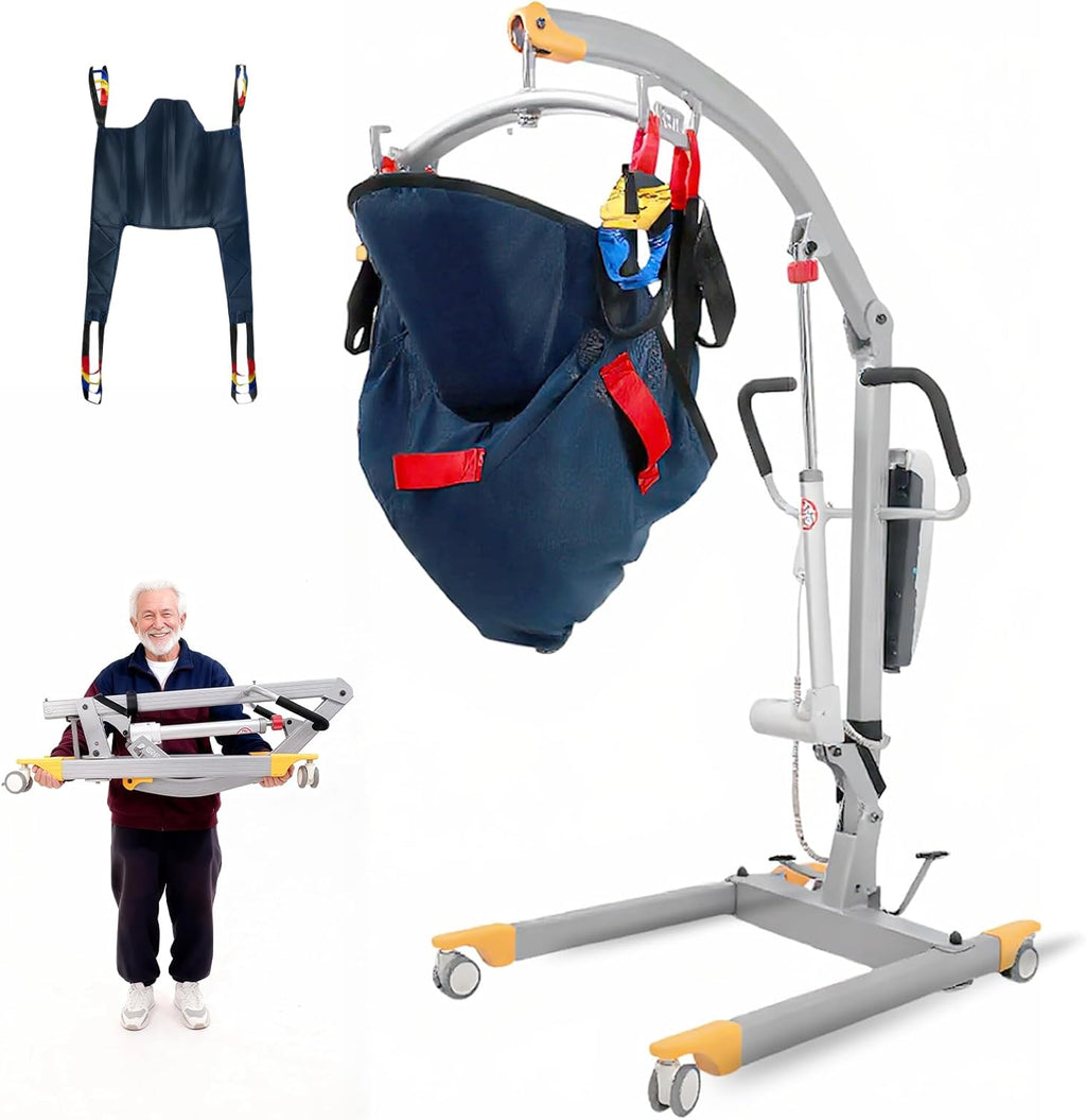 Aluminum Electric Patient Lift for Home, Lightweight Premium 450lbs Patient Lift | Folding Body Transfer Lift for Car | Upgraded Version