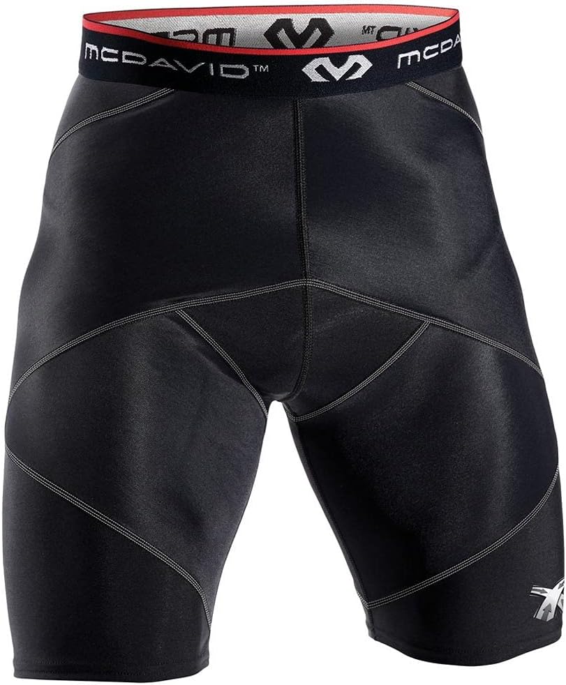 McDavid Compression Shorts, Thick Supportive Gym Shorts for Muscle Recovery. Cross Compression Short for Fitness. Black Short