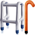 2 Pcs Inflatable Walker and Cane Costume Prop Set,Fake Cane Blow Up Toy,Funny Old Age Costume Accessories for Kids,Christmas,Halloween,Party Decor