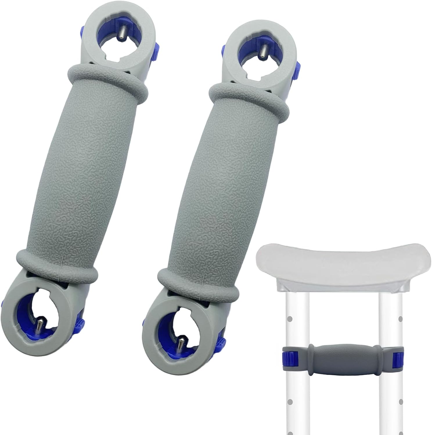 Crutch Solid Hand Grips Kits - Replacement Cane Crutch Handgrips, Adjust Aluminum Crutch, 2 Pcs