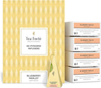 Tea Forte Blueberry Merlot Premium Organic Caffeine-Free Herbal Tea Blend Event Box, Bulk Pack 40 Count, 10 per tray Individually Wrapped Handcrafted Pyramid Infusers