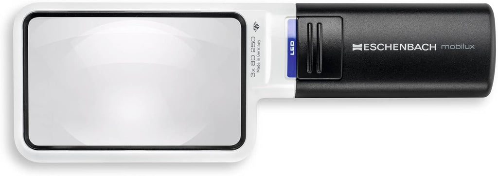 ESCHENBACH Optik MobiluxLED Handheld Magnifying Glass with LED Lighting Magnification: 3X Lens Size: 90 x 54 mm
