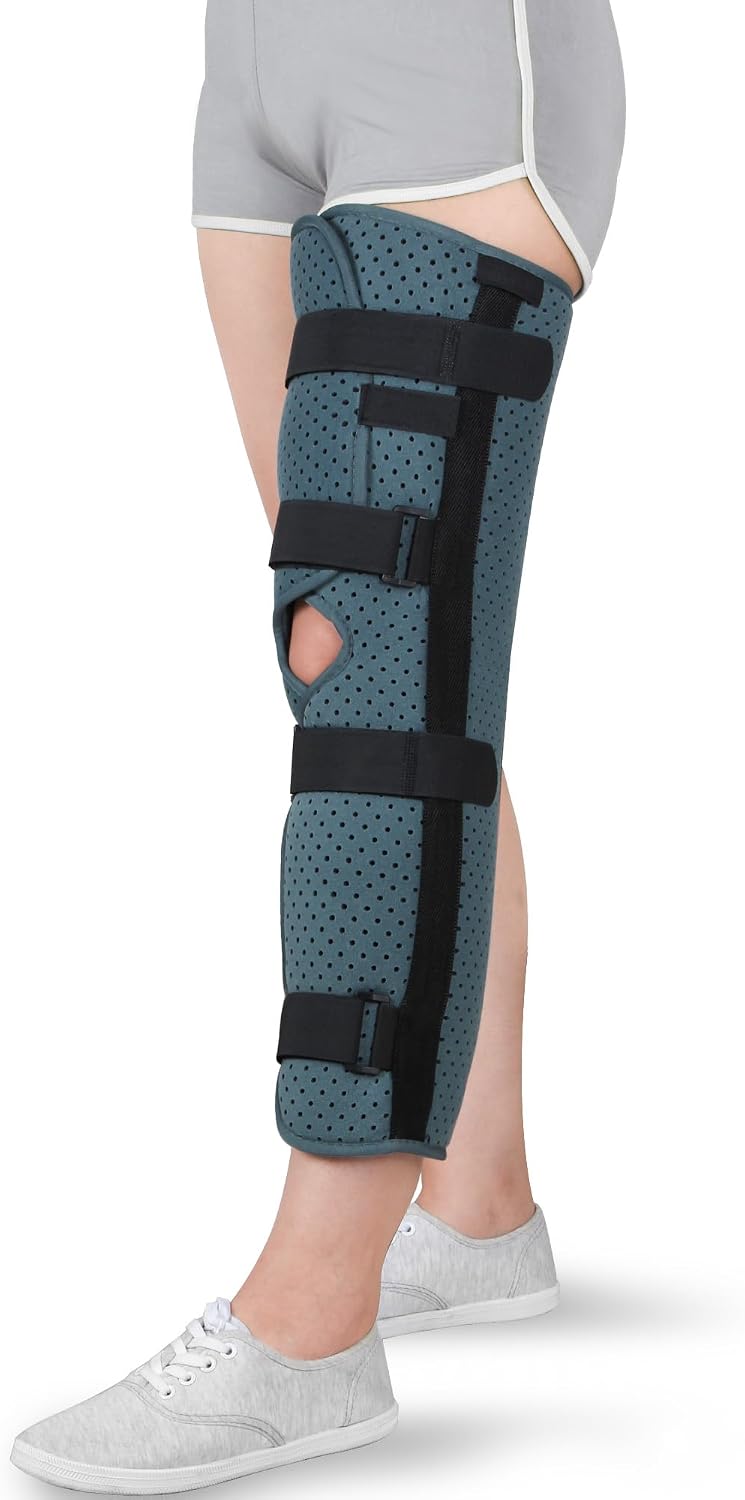 Knee Immobilizer Leg Brace Stabilizer for Post Surgery Recovery,Knee Fractures,Instability, ACL,MCL,Meniscus Tear,Arthritis,Displacement Recovery,23.5" Length Universal