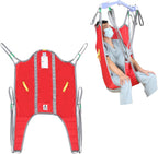 Toileting Lift Sling with High Back, Universal Patient Lift Sling with Divided Leg U-Sling for Transfer, Sitting & Commode Use, 500lbs(Medium)
