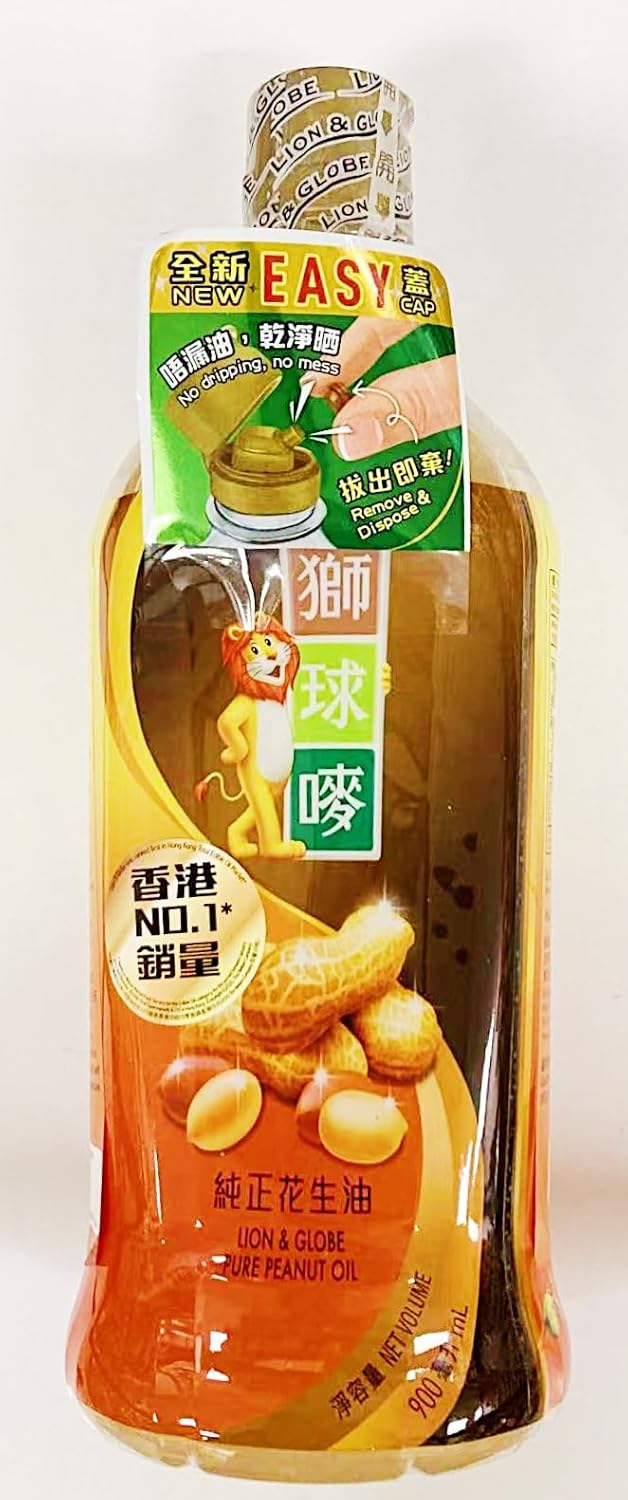 Peanut Oil, 900ml, Easy Cap No-Drip Design