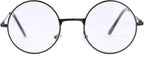 Agstum Round Vintage Reading Glasses Metal Frame Spring Hinge Readers (Strength +1.5, Black)
