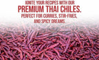 Cathay Kitchen Pure Dried Red Chili Peppers – All-Natural, Stemless, Authentic Thai Chilies from Thailand, Spicy Hot, for Cooking, Soups and Curries | 3.5 Oz (100 g)