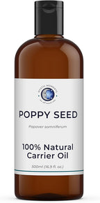 Mystic Moments| Poppy Seed Carrier Oil 500ml | Papaver Somniferum | Lightweight Moisturising Oil for Skin & Hair | Ideal for Skincare, Massage & Cosmetic Use | Smooth Conditioning