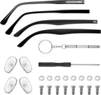 2 Pairs Glasses Repair Arm Legs 2 Styles Black Glasses Legs Replacement Eyewear Fix Adjustment Accessories Eyeglasses Repair Leg Sunglasses Eyeglasses Frame Temple Accessory (Double Teeth)