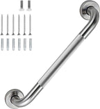 12 Inch Shower Grab Bar 1.25" Dia,Brushed Nickel Anti Slip Bathroom Grab Bar, 304 Stainless Steel Knurled Handicap Grab Bars, Safety Support Handrail,Bath Shower Handle for Elderly Injury Senior