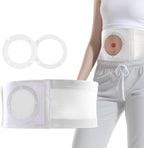 Adjustable Ostomy Support Belt for Men & Women, Breathable Abdominal Binder with Multiple Hole Sizes, Elastic Ostomy Bag Stabilizer, Post-Surgery Comfort Girdle, All-Season Fit (Large)