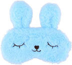 Easter Bunny Sleeping Mask, Soft Fluffy Plush Rabbit Blindfold Novelty Sleep Mask Eye Cover Eyeshade for Kids Girls Boys Women Night Nap Travel Meditation (Blue, Rabbit)