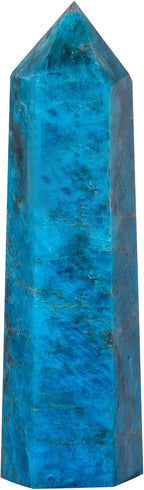 Runyangshi Blue Apatite Natural Crystal Healing Wands, 2.8"-3.1" (7-8cm) Single Point Healing Crystal Wand 6 Faceted Reiki Chakra Stones Crystal Healing Prism for Reiki，Meditation Therapy Home Decor