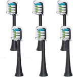 6PCS Compatible for Xiaomi SOOCAS X3 X5 X3U X1 V1 V2 Clean Brush Heads Replacement Head Bristle Sonic Electric Nozzles with Anti-dust Cap(6PCS Black)