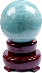 Polished Healing Crystal Ball Sphere Sculpture Tianhe Stone Amazonite Sphere Gemstone Ball for Reiki and Home Decor, Tumbled Palm Stone, Divination Sphere,Diameter2.0