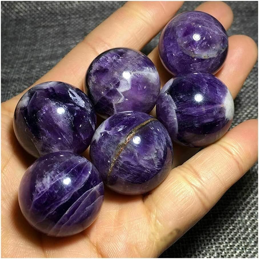 Health & Household Natural Dreamy Amethyst Sphere Quartz Crystal Ball Reiki Healing (Size : 5pcs (20-25mm))