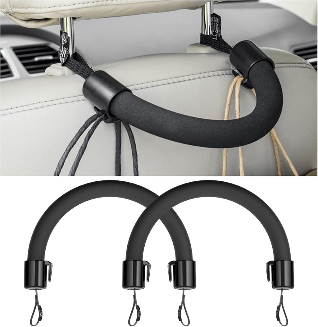 2 PCS Car Headrest Grab Handle, Auto Rear Seat Passenger Chair Armrest, Universal Vehicle Assist Safety Grip Handle Accessories for Elderly Kids