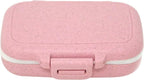 Honbay Vitamin Organizer Box Portable Travel Pill Case Healthy Eco-Friendly Wheat Straw Small Pill Box (Cherry Pink)