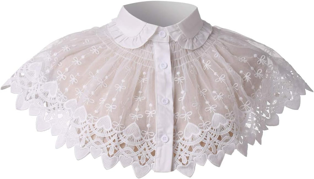 BLESSUME Lolita Neck Collar Elizabethan Ruff Gothic Lace Neck Ruff Collar