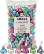 Hershys Kisses Easter Mix, Milk, Browny Bar and Milklicious Chocolate Candy, Pastel Colors 2 Pound Approx 200 Pieces