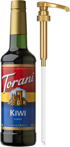 Torani Kiwi Syrup for Drinks, Flavoring for Iced Tea, Lemonade, Sodas, and Cocktails, Pump Included, 25.4 Oz