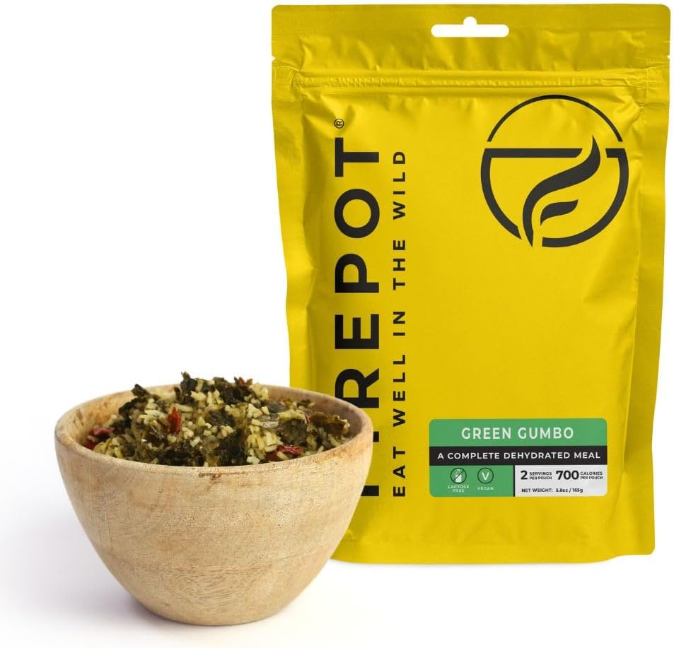 FIREPOT Green Gumbo - Healthy Plant Based Dehydrated Camping & Backpacking Meals (2 Servings)