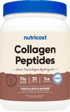 Nutricost Collagen Peptides Powder 1LB (454 G) (Chocolate) - Grass Fed Bovine Collagen Hydrolysate