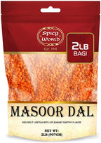 Masoor Dal 2 Pound Bag (32 oz) - Red Lentils Split - All Natural By Spicy World
