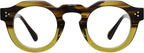FYTOO Retro Round Reading Glasses, Frame for Women Men Eyeglasses， Blue Light Blocking，spring hinge