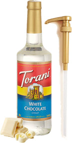 White Chocolate Syrup for Coffee 25.4 Ounces Syrups for Coffee Drinks with Jimoco Pump Compatible With Torani