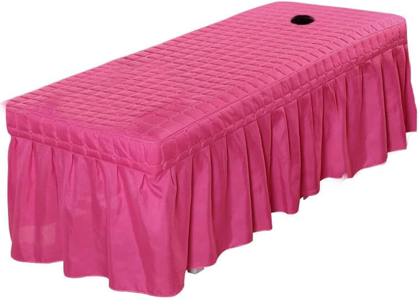 1pcs Solid Beauty Salon Bedskirt ONLY for Salon Massage Table Bed Sheet Bedspread SPA Beauty Bed Sheet Full Cover with Hole, 74.8x31.4inch (Rose red)
