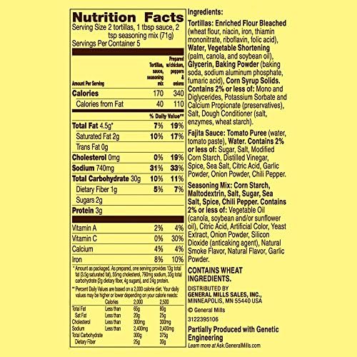 Old El Paso Fajita Dinner Kit with Flour Tortillas, Mild Fajita Sauce, and Seasoning Mix, Easy Meal Prep, 10 Ct, 12.5 oz (Pack of 6)