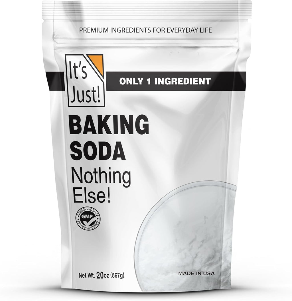 It's Just - Baking Soda, 100% Pure Sodium Bicarbonate, Food Grade, Non-GMO, Made in USA, Cooking, Baking (1.25 Pound)