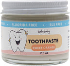 Kids All Natural Fluoride Free Toothpaste – SLS Free Toothpaste with Xylitol, Vegan Gluten Free, Glass Jar Zero Waste Teeth Paste (Orange)
