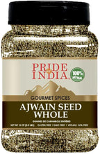 Pride of India - PACK of 6 - Ajwain Seed Whole 7 oz (200 gm) Medium Dual Sifter Jar | Gourmet Carom Seeds | Flavoring agent for Savory Dishes | Aromatic & Nutrient Dense | Easy to Use
