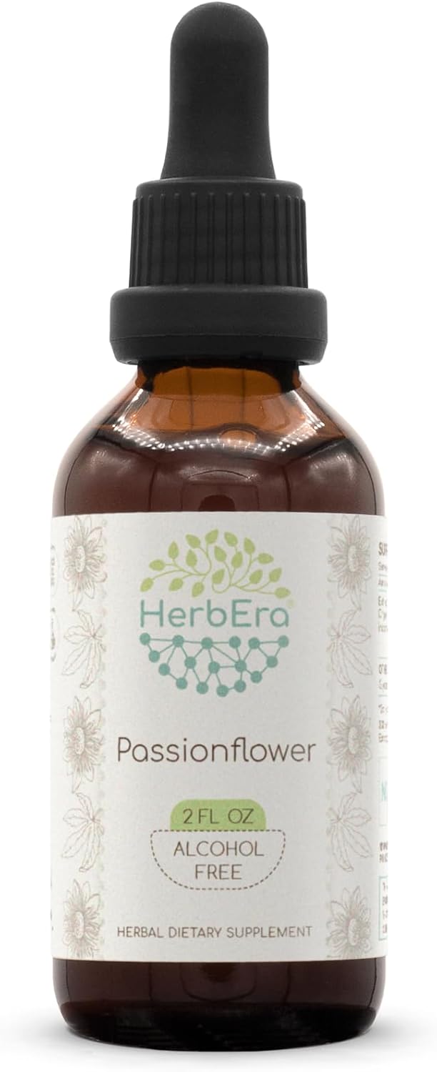 Passionflower B60 Alcohol-Free Herbal Extract Tincture, Concentrated Liquid Drops Natural (Passiflora Incarnata) 2 fl oz