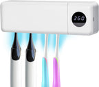 UV Toothbrush UV Light Cleaning Holder - Rechargeable Tooth Brush Smart Cleaner with Light Cleaning Air Drying - Bathroom Wall Mount Holders Cleaning and Drying