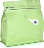 50 Count 8oz Coffee Bags with Valve,1/2 lb Vented Coffee Beans Packaging Bags High Barrier Aluminumed Foil Flat Bottom Heat Sealed Side Zipper Resealable Storage Bag for Home or Business（Green）