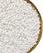 NIPEOR Rainbow Sprinkles White Confetti Sprinkles 3.53oz/100gEdible Sprinkle Topping Confetti Sprinkles, Round Sprinkles for Cake Cupcake Decorating Candy Sprinkles and Ice Cream Toppings (Rainbow Confetti White)