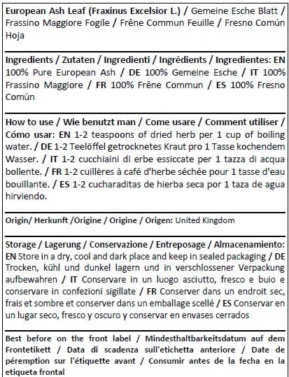 Herba Organica - European Ash Leaf - Fraxinus excelsior L - Herbal Tea (50g)