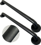 Handicap Grab Bars, 2 Pack 24 Inch Shower Grab Bar for Seniors, 304 Stainless Steel ADA Grab Bars for Bathtubs and Showers, Toilet, Safety Shower Handles for Elderly, Disabled (Matte Black Knurled)