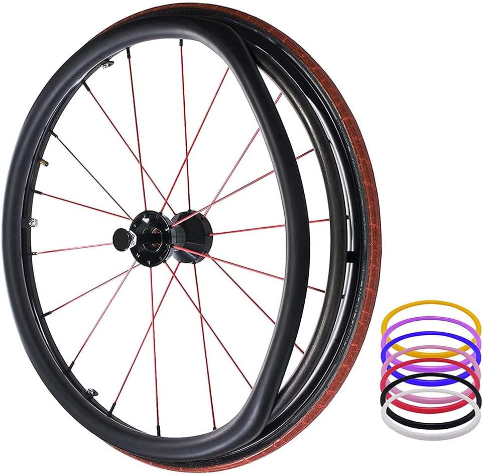 1 Pair 24-inch Rear Wheel Sports Wheelchair Non-Slip Wear-Resistant Silicone Hand Push Cover, Hand Wheel Snare Pads,Black