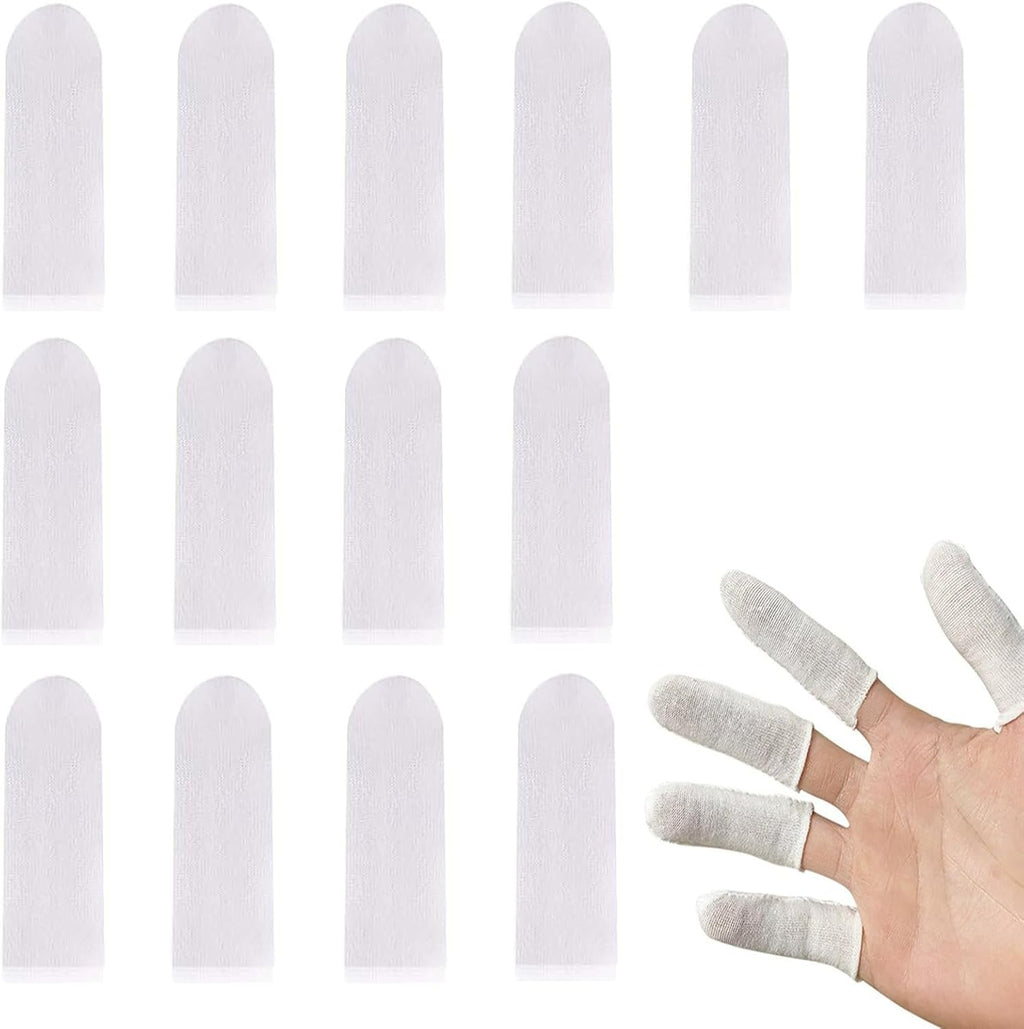 200Pcs Cotton Finger Cots, Finger Toe Sleeves, Cloth Finger Cots Fingertips Protective Cover Thumb Protector, Moisture Wicking, Absorb Sweat