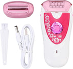 YUYTE Women Depilator Trimmer R Shaped, High Speed Motor Hair Removal Device, with Dual Trimmer Head and Illuminating Light, for Face Body